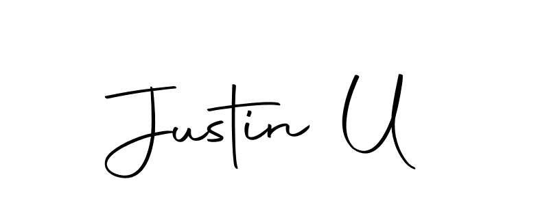 How to make Justin U name signature. Use Autography-DOLnW style for creating short signs online. This is the latest handwritten sign. Justin U signature style 10 images and pictures png