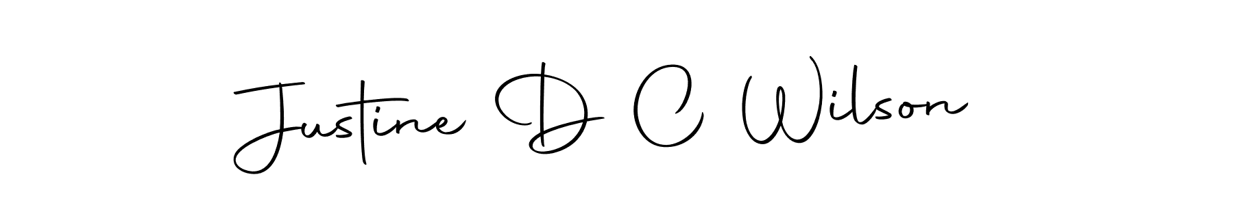 How to make Justine D C Wilson name signature. Use Autography-DOLnW style for creating short signs online. This is the latest handwritten sign. Justine D C Wilson signature style 10 images and pictures png