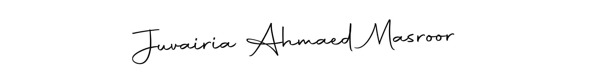 Also we have Juvairia Ahmaed Masroor name is the best signature style. Create professional handwritten signature collection using Autography-DOLnW autograph style. Juvairia Ahmaed Masroor signature style 10 images and pictures png