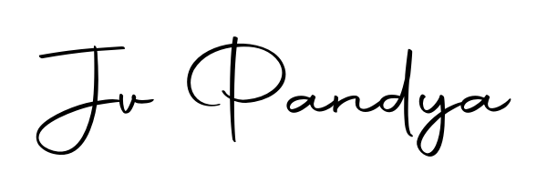 The Autography-DOLnW typeface gives name Jv Pandya a refined look. Suitable for certificates, diplomas, and official verification. Jv Pandya signature style 10 images and pictures png