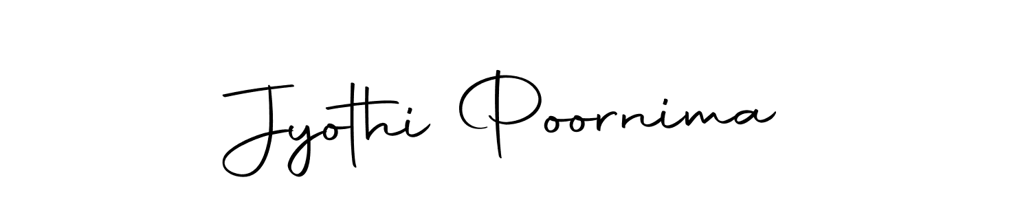 How to make Jyothi Poornima name signature. Use Autography-DOLnW style for creating short signs online. This is the latest handwritten sign. Jyothi Poornima signature style 10 images and pictures png