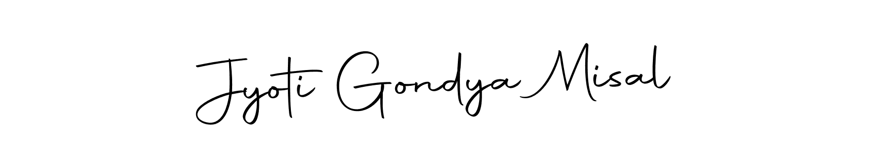 How to make Jyoti Gondya Misal name signature. Use Autography-DOLnW style for creating short signs online. This is the latest handwritten sign. Jyoti Gondya Misal signature style 10 images and pictures png