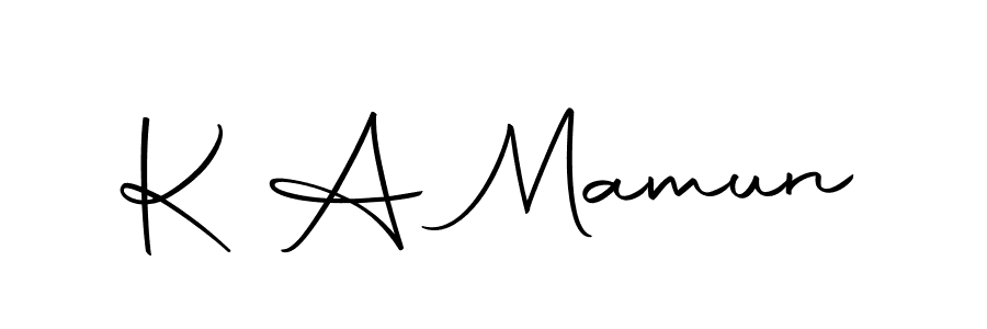 The best way (Autography-DOLnW) to make a short signature is to pick only two or three words in your name. The name K A Mamun include a total of six letters. For converting this name. K A Mamun signature style 10 images and pictures png