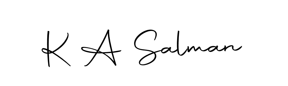 How to make K A Salman signature? Autography-DOLnW is a professional autograph style. Create handwritten signature for K A Salman name. K A Salman signature style 10 images and pictures png