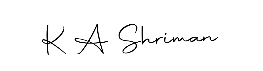 How to make K A Shriman name signature. Use Autography-DOLnW style for creating short signs online. This is the latest handwritten sign. K A Shriman signature style 10 images and pictures png