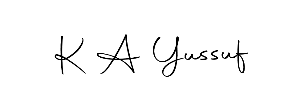 You should practise on your own different ways (Autography-DOLnW) to write your name (K A Yussuf) in signature. don't let someone else do it for you. K A Yussuf signature style 10 images and pictures png