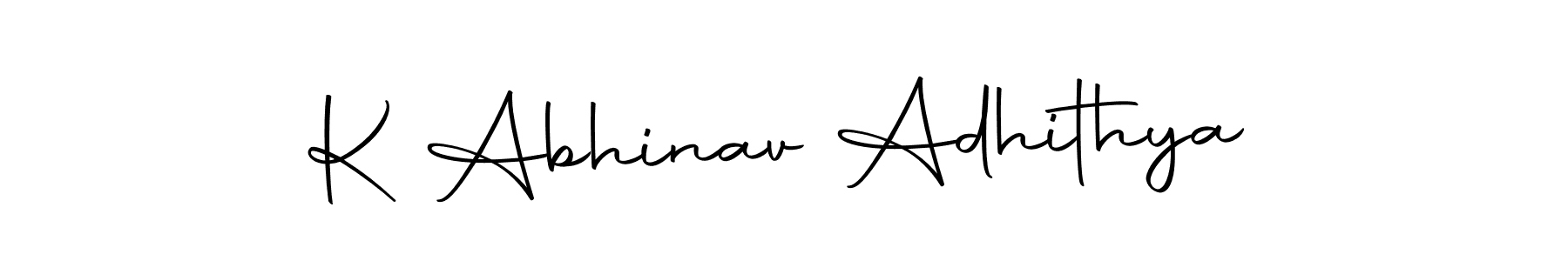 Use a signature maker to create a handwritten signature online. With this signature software, you can design (Autography-DOLnW) your own signature for name K Abhinav Adhithya. K Abhinav Adhithya signature style 10 images and pictures png