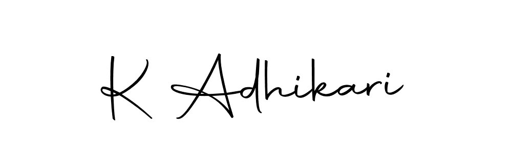 Design your own signature with our free online signature maker. With this signature software, you can create a handwritten (Autography-DOLnW) signature for name K Adhikari. K Adhikari signature style 10 images and pictures png