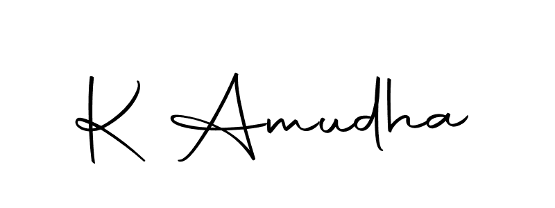 Design your own signature with our free online signature maker. With this signature software, you can create a handwritten (Autography-DOLnW) signature for name K Amudha. K Amudha signature style 10 images and pictures png
