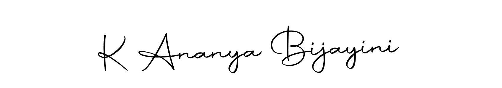 Use a signature maker to create a handwritten signature online. With this signature software, you can design (Autography-DOLnW) your own signature for name K Ananya Bijayini. K Ananya Bijayini signature style 10 images and pictures png