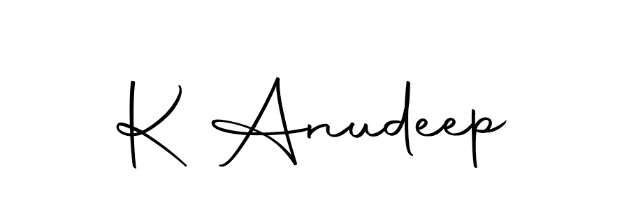The best way (Autography-DOLnW) to make a short signature is to pick only two or three words in your name. The name K Anudeep include a total of six letters. For converting this name. K Anudeep signature style 10 images and pictures png