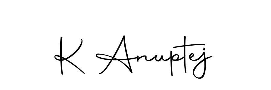 Use a signature maker to create a handwritten signature online. With this signature software, you can design (Autography-DOLnW) your own signature for name K Anuptej. K Anuptej signature style 10 images and pictures png