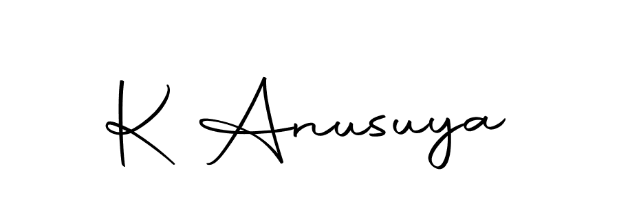 K Anusuya stylish signature style. Best Handwritten Sign (Autography-DOLnW) for my name. Handwritten Signature Collection Ideas for my name K Anusuya. K Anusuya signature style 10 images and pictures png