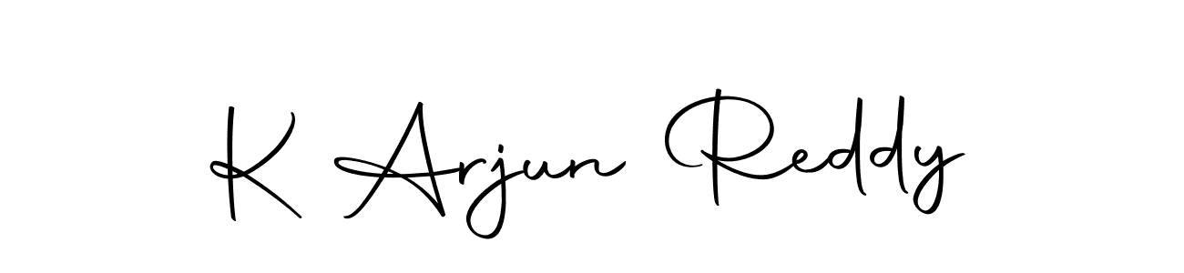 How to make K Arjun Reddy name signature. Use Autography-DOLnW style for creating short signs online. This is the latest handwritten sign. K Arjun Reddy signature style 10 images and pictures png