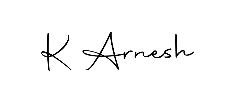 Design your own signature with our free online signature maker. With this signature software, you can create a handwritten (Autography-DOLnW) signature for name K Arnesh. K Arnesh signature style 10 images and pictures png