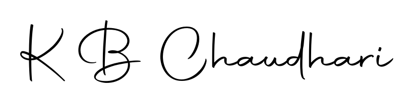 Discover how K B Chaudhari looks in an executive cursive font (Autography-DOLnW). Perfect for legal documents, invoices, and certificates. K B Chaudhari signature style 10 images and pictures png
