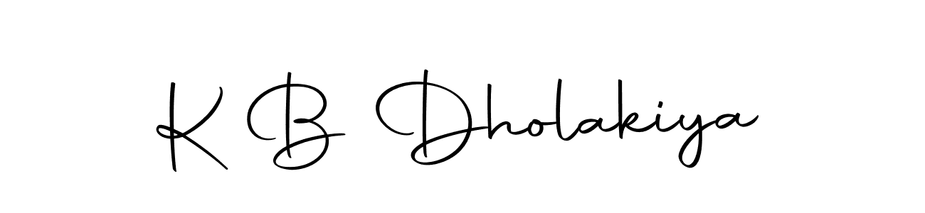 Design your own signature with our free online signature maker. With this signature software, you can create a handwritten (Autography-DOLnW) signature for name K B Dholakiya. K B Dholakiya signature style 10 images and pictures png