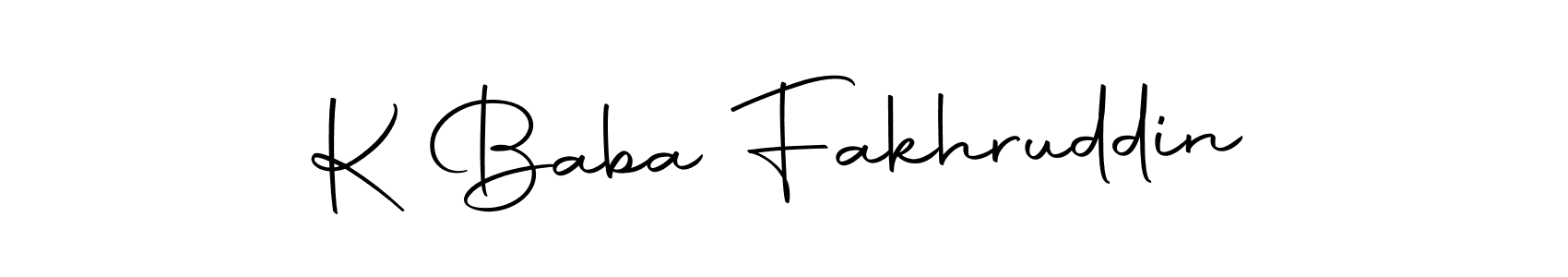 You can use this online signature creator to create a handwritten signature for the name K Baba Fakhruddin. This is the best online autograph maker. K Baba Fakhruddin signature style 10 images and pictures png