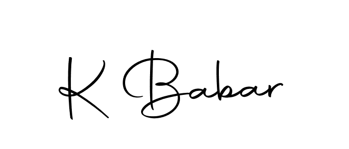 Also we have K Babar name is the best signature style. Create professional handwritten signature collection using Autography-DOLnW autograph style. K Babar signature style 10 images and pictures png