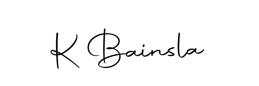 Also we have K Bainsla name is the best signature style. Create professional handwritten signature collection using Autography-DOLnW autograph style. K Bainsla signature style 10 images and pictures png