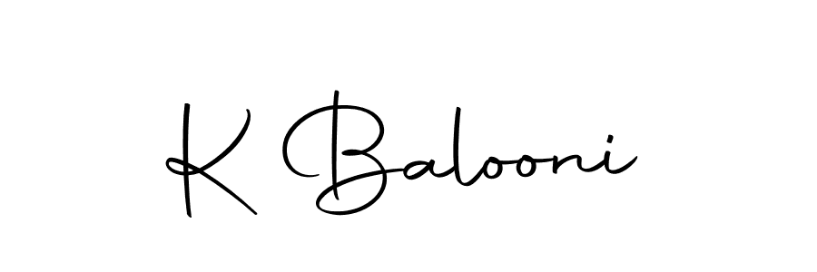 Use a signature maker to create a handwritten signature online. With this signature software, you can design (Autography-DOLnW) your own signature for name K Balooni. K Balooni signature style 10 images and pictures png