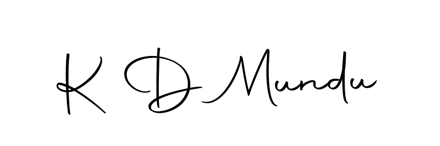 Create a beautiful signature design for name K D Mundu. With this signature (Autography-DOLnW) fonts, you can make a handwritten signature for free. K D Mundu signature style 10 images and pictures png