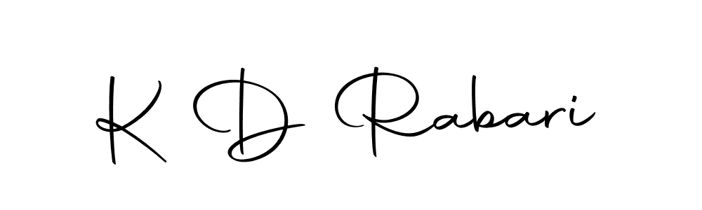 Use a signature maker to create a handwritten signature online. With this signature software, you can design (Autography-DOLnW) your own signature for name K D Rabari. K D Rabari signature style 10 images and pictures png