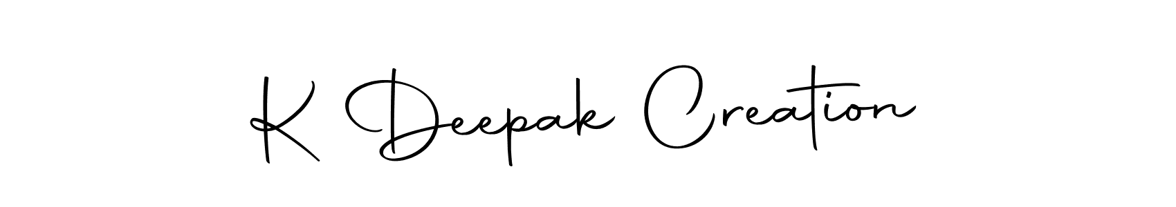 Make a short K Deepak Creation signature style. Manage your documents anywhere anytime using Autography-DOLnW. Create and add eSignatures, submit forms, share and send files easily. K Deepak Creation signature style 10 images and pictures png