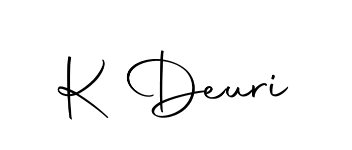 You should practise on your own different ways (Autography-DOLnW) to write your name (K Deuri) in signature. don't let someone else do it for you. K Deuri signature style 10 images and pictures png