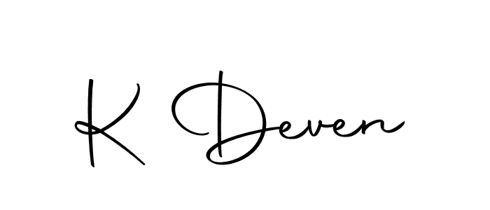 How to make K Deven name signature. Use Autography-DOLnW style for creating short signs online. This is the latest handwritten sign. K Deven signature style 10 images and pictures png