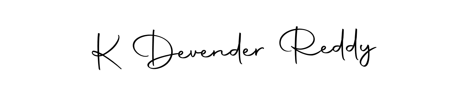 Create a beautiful signature design for name K Devender Reddy. With this signature (Autography-DOLnW) fonts, you can make a handwritten signature for free. K Devender Reddy signature style 10 images and pictures png