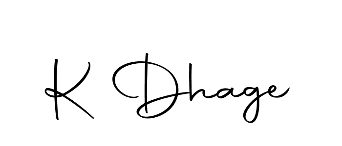 Use a signature maker to create a handwritten signature online. With this signature software, you can design (Autography-DOLnW) your own signature for name K Dhage. K Dhage signature style 10 images and pictures png