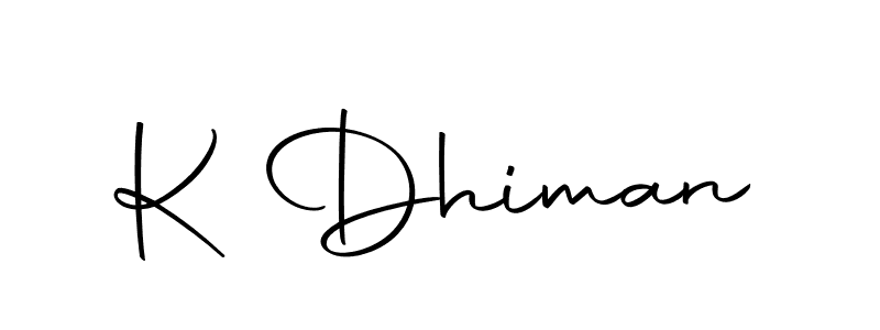 Create a beautiful signature design for name K Dhiman. With this signature (Autography-DOLnW) fonts, you can make a handwritten signature for free. K Dhiman signature style 10 images and pictures png