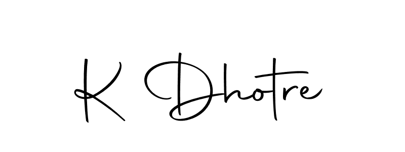 Make a short K Dhotre signature style. Manage your documents anywhere anytime using Autography-DOLnW. Create and add eSignatures, submit forms, share and send files easily. K Dhotre signature style 10 images and pictures png