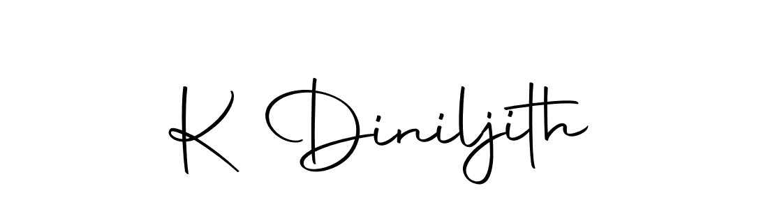 Design your own signature with our free online signature maker. With this signature software, you can create a handwritten (Autography-DOLnW) signature for name K Diniljith. K Diniljith signature style 10 images and pictures png