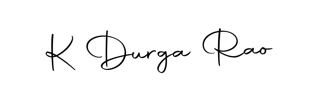 Create a beautiful signature design for name K Durga Rao. With this signature (Autography-DOLnW) fonts, you can make a handwritten signature for free. K Durga Rao signature style 10 images and pictures png