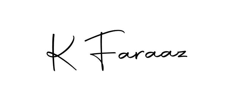 Use a signature maker to create a handwritten signature online. With this signature software, you can design (Autography-DOLnW) your own signature for name K Faraaz. K Faraaz signature style 10 images and pictures png