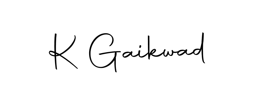 Use a signature maker to create a handwritten signature online. With this signature software, you can design (Autography-DOLnW) your own signature for name K Gaikwad. K Gaikwad signature style 10 images and pictures png