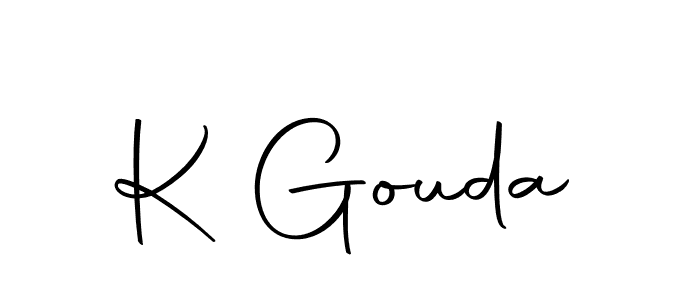 You should practise on your own different ways (Autography-DOLnW) to write your name (K Gouda) in signature. don't let someone else do it for you. K Gouda signature style 10 images and pictures png