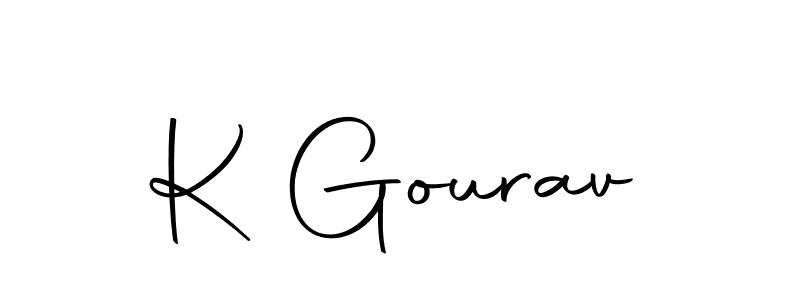 You should practise on your own different ways (Autography-DOLnW) to write your name (K Gourav) in signature. don't let someone else do it for you. K Gourav signature style 10 images and pictures png