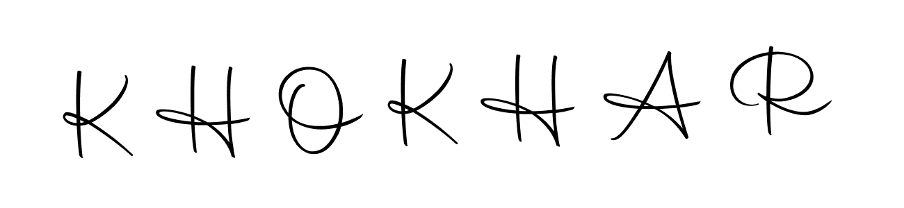 Create a beautiful signature design for name K H O K H A R. With this signature (Autography-DOLnW) fonts, you can make a handwritten signature for free. K H O K H A R signature style 10 images and pictures png
