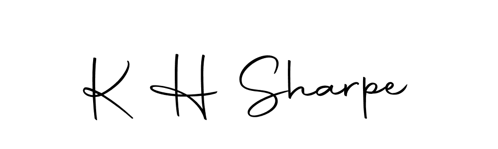 How to make K H Sharpe name signature. Use Autography-DOLnW style for creating short signs online. This is the latest handwritten sign. K H Sharpe signature style 10 images and pictures png