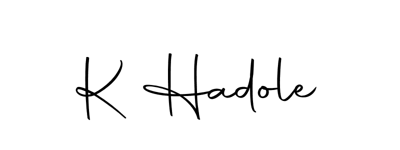 Similarly Autography-DOLnW is the best handwritten signature design. Signature creator online .You can use it as an online autograph creator for name K Hadole. K Hadole signature style 10 images and pictures png