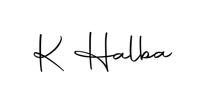 Create a beautiful signature design for name K Halba. With this signature (Autography-DOLnW) fonts, you can make a handwritten signature for free. K Halba signature style 10 images and pictures png