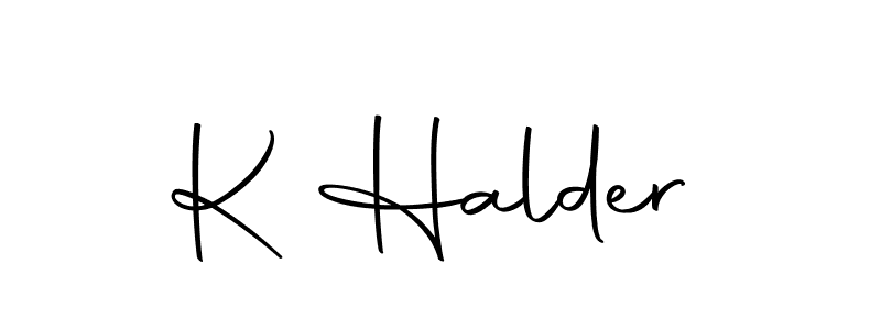 Create a beautiful signature design for name K Halder. With this signature (Autography-DOLnW) fonts, you can make a handwritten signature for free. K Halder signature style 10 images and pictures png
