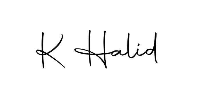 Also we have K Halid name is the best signature style. Create professional handwritten signature collection using Autography-DOLnW autograph style. K Halid signature style 10 images and pictures png