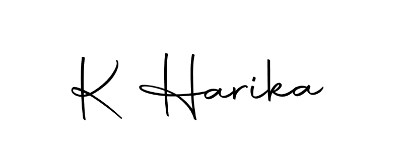 Use a signature maker to create a handwritten signature online. With this signature software, you can design (Autography-DOLnW) your own signature for name K Harika. K Harika signature style 10 images and pictures png