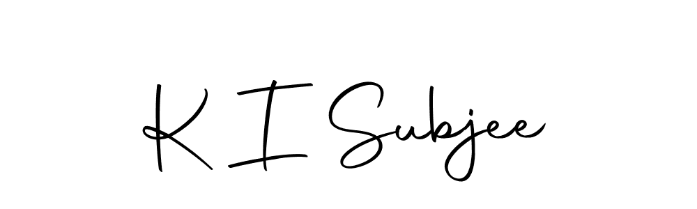 Create a beautiful signature design for name K I Subjee. With this signature (Autography-DOLnW) fonts, you can make a handwritten signature for free. K I Subjee signature style 10 images and pictures png