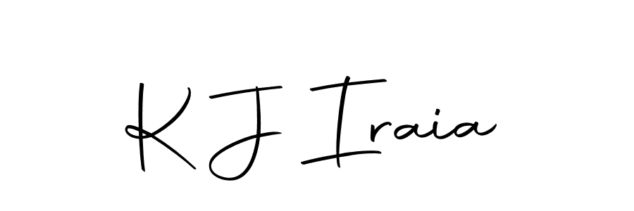 You should practise on your own different ways (Autography-DOLnW) to write your name (K J Iraia) in signature. don't let someone else do it for you. K J Iraia signature style 10 images and pictures png