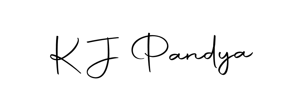 How to make K J Pandya name signature. Use Autography-DOLnW style for creating short signs online. This is the latest handwritten sign. K J Pandya signature style 10 images and pictures png